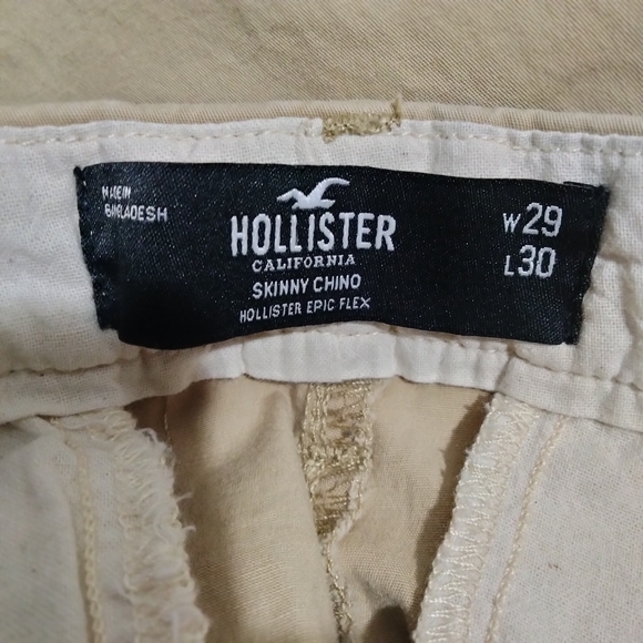 Hollister Epic Flex Skinny Chino Khaki Pants Mens Size 29x30 (29x28) - Picture 4 of 7